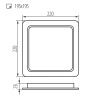 Wymiary oprawy LED TAVO 24W 225 × 225 mm