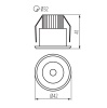 Wymiary oprawy LED HAXA Ø42 mm otwór Ø32 mm