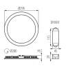Wymiary oprawy ROUNDA V2 24W Ø296 × 20 mm