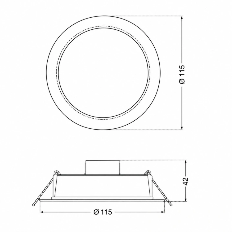Okrągły downlight LED 800lm Ø115 mm