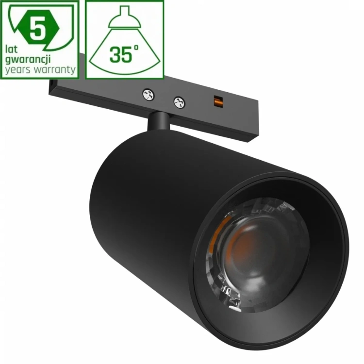 Czarna oprawa LED Spectrum SHIFT NANO SPOT 5W do szynoprzewodu 48V