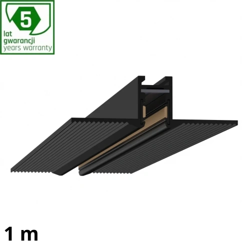 Profil czarnego szynoprzewodu podtynkowego SHIFT NANO TRIMLESS 1000mm 48V
