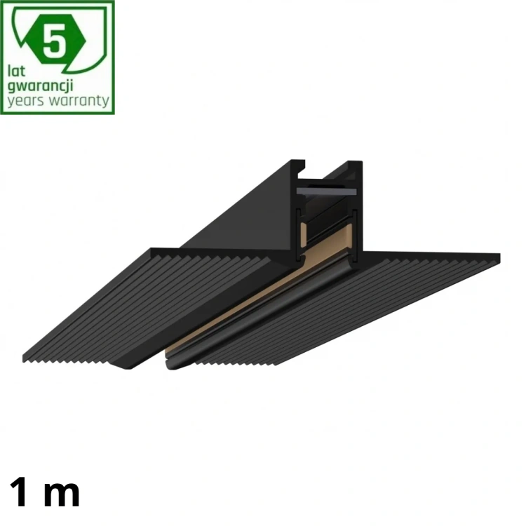 Profil czarnego szynoprzewodu podtynkowego SHIFT NANO TRIMLESS 1000mm 48V