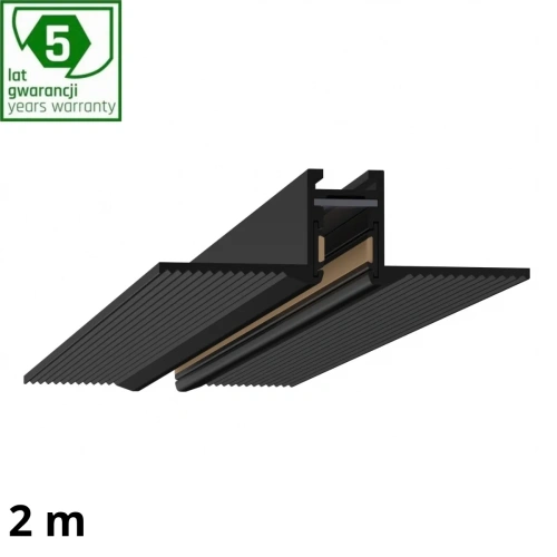 Profil czarnego szynoprzewodu podtynkowego SHIFT NANO TRIMLESS 2000mm 48V
