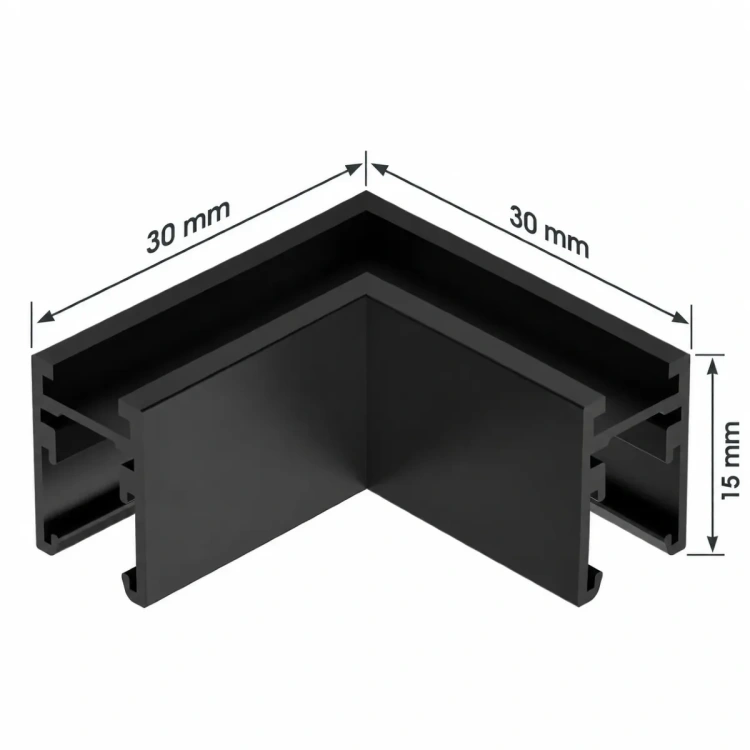 Łącznik narożny L poziomy SHIFT NANO czarny WLD+80029
