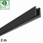 Czarny szynoprzewód SYSTEM SHIFT NANO 2000 mm 48 V – widok profilu i toru montażowego