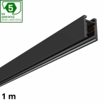 Czarny szynoprzewód SYSTEM SHIFT NANO 1000 mm 48 V – widok profilu i toru montażowego