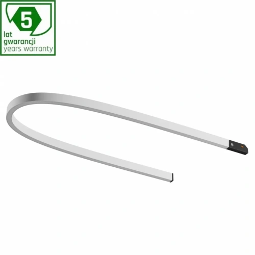 Pasek LED SHIFT NANO STRIPE M z jasną powierzchnią świecącą i czarną końcówką, wygięty w kształt litery U