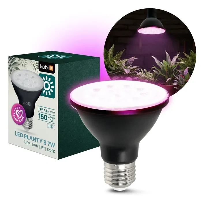 Żarówka do roślin LED PLANTY B 7W E27 czarna Kobi Design