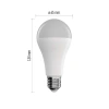 Wymiary żarówki EMOS GoSmart A65 65x65x134 mm