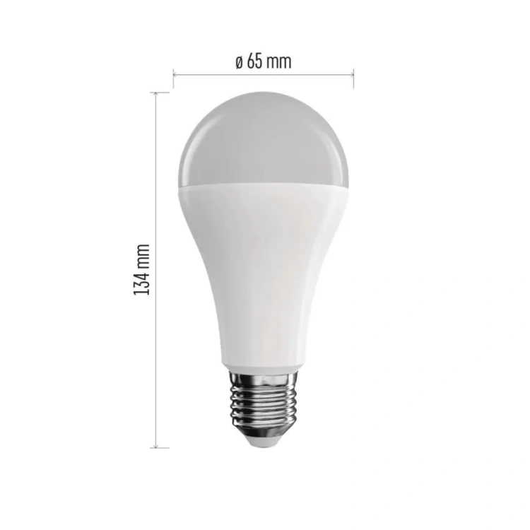 Wymiary żarówki EMOS GoSmart A65 65x65x134 mm