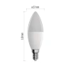Wymiary żarówki EMOS GoSmart świeczka E14 37x37x110 mm