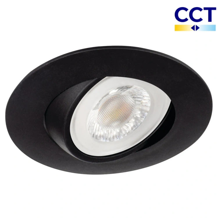 Czarna oprawa LED podtynkowa Kanlux FIZU CCT B 4W 370lm