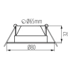 Wymiary oprawy Kanlux FIZU CCT B 80mm