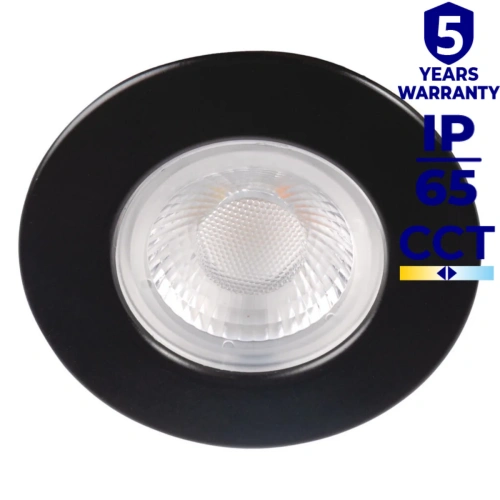 Czarna oprawa LED podtynkowa Kanlux FIZU PRO IP65 CCT B 5,5W