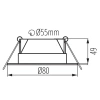 Wymiary oprawy Kanlux FIZU PRO 80x45 mm