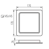 Wymiary Kanlux TAVO LED DL 18W CCT 170x170 mm