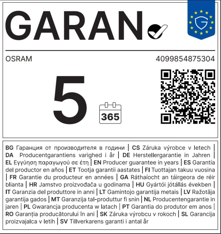 Szklana tuba LED T8 OSRAM Entry Tube Plus 5lat