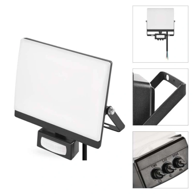 Naświetlacz LED TAMBO EVO z czujnikiem PIR, 30 W, 3000 lm, IP44, czarny