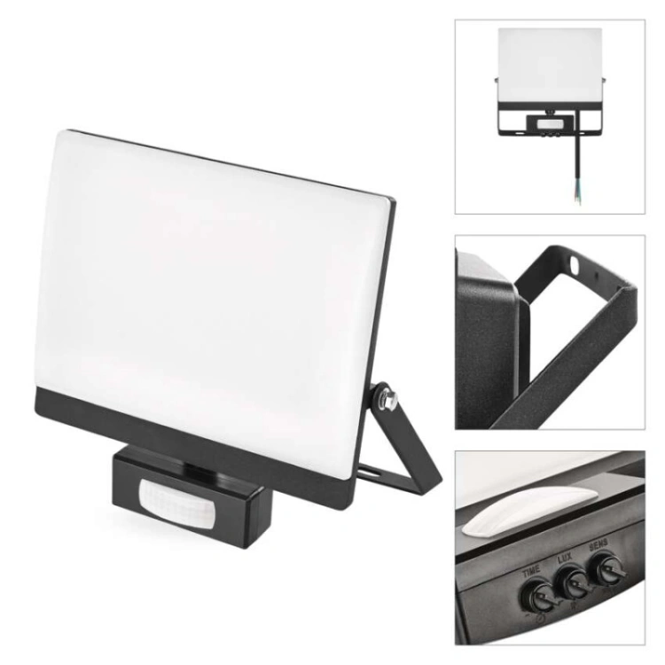 Naświetlacz LED TAMBO EVO z czujnikiem PIR, 50 W, 5000 lm, IP44, czarny