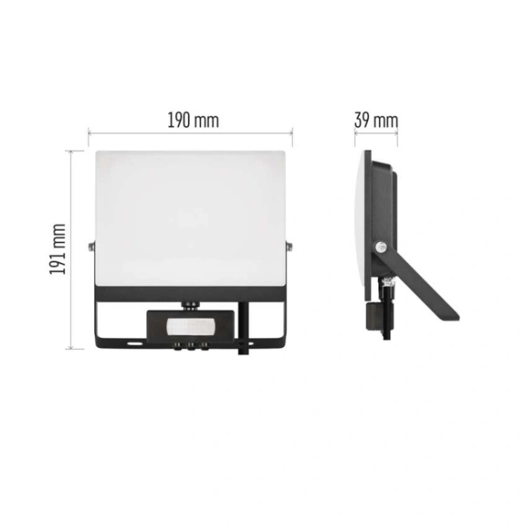 Naświetlacz LED TAMBO EVO z czujnikiem PIR, 50 W, 5000 lm, IP44, czarny