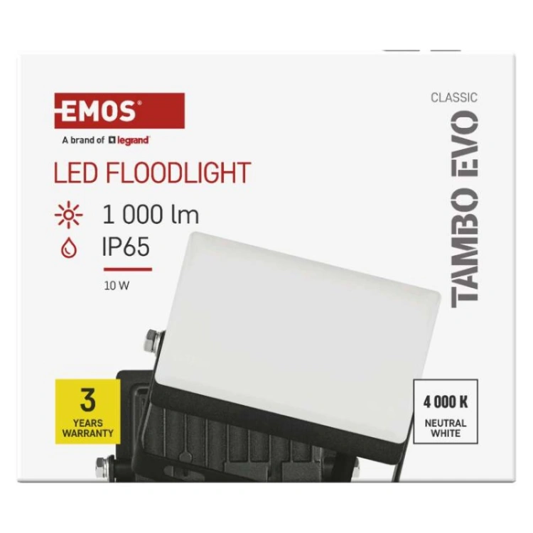 Naświetlacz LED TAMBO EVO, 10 W, 1000 lm, IP65, czarny