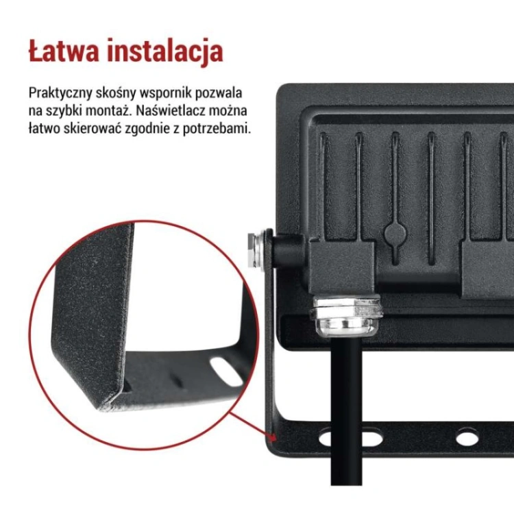 Naświetlacz LED TAMBO EVO, 10 W, 1000 lm, IP65, czarny