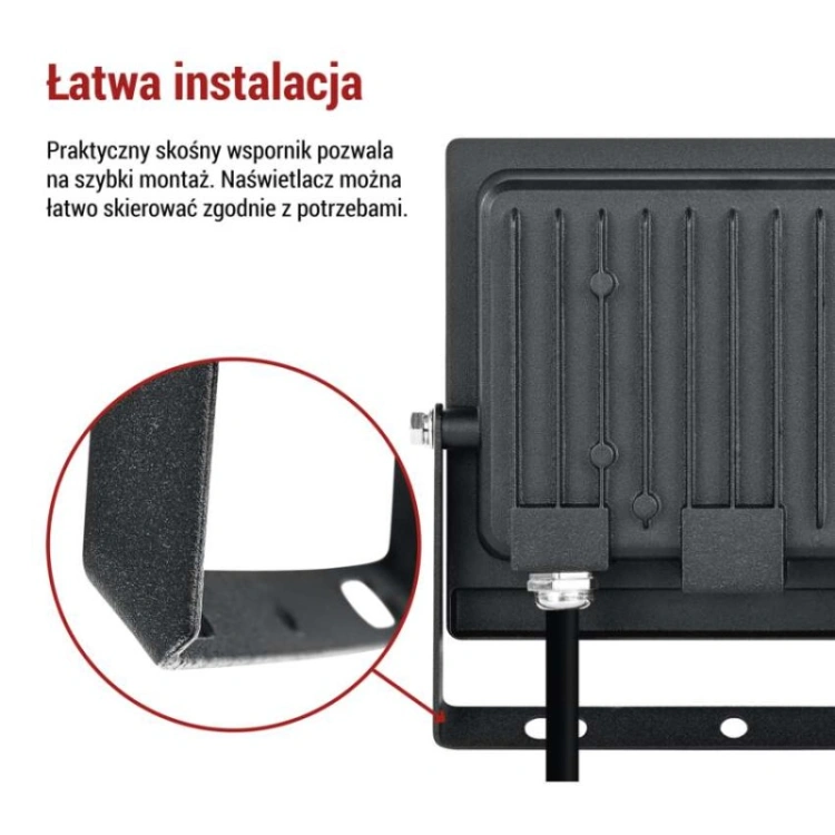 Naświetlacz LED TAMBO EVO, 30 W, 3000 lm, IP65, czarny