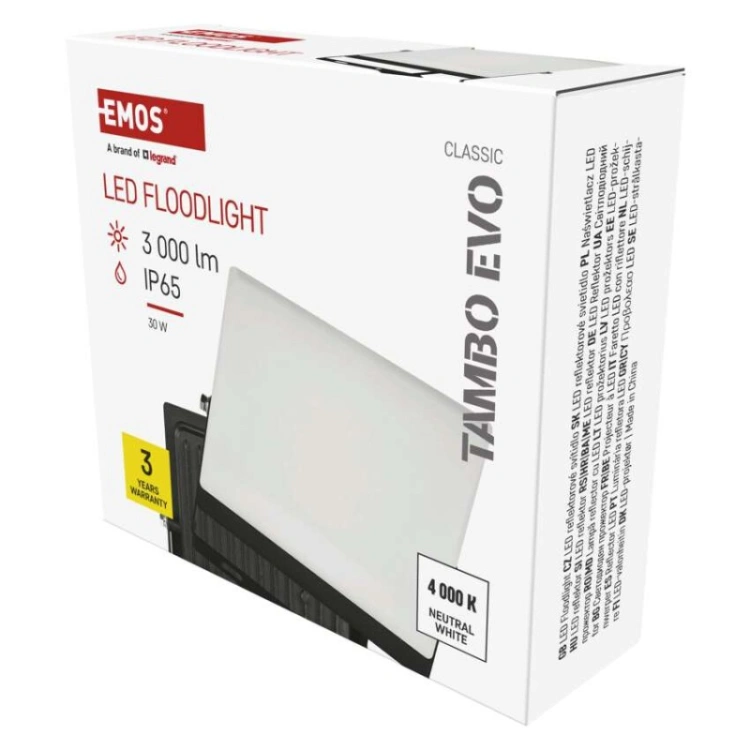 Naświetlacz LED TAMBO EVO, 30 W, 3000 lm, IP65, czarny