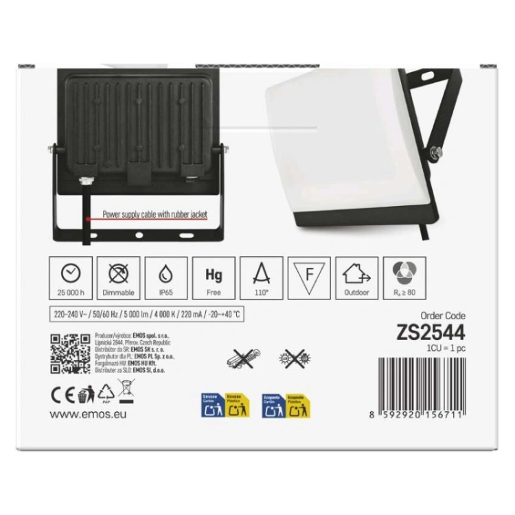 Naświetlacz LED TAMBO EVO, 50 W, 5000 lm, IP65, czarny