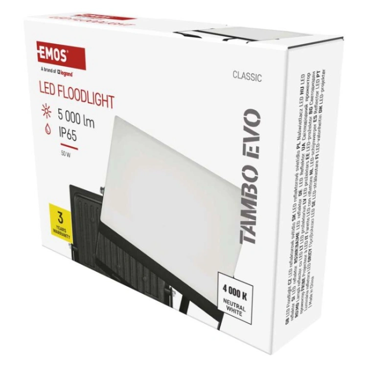 Naświetlacz LED TAMBO EVO, 50 W, 5000 lm, IP65, czarny
