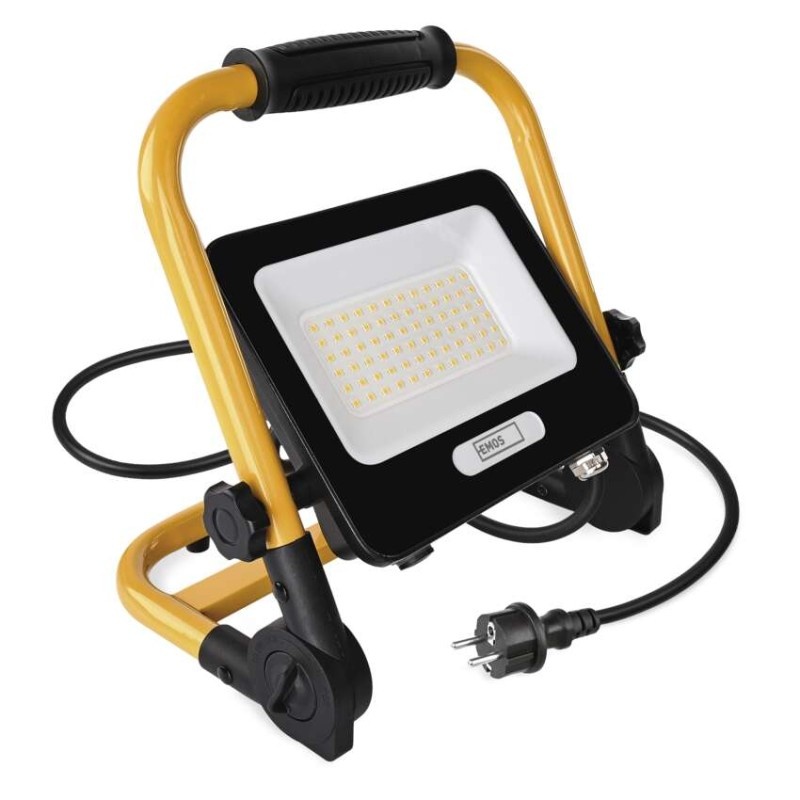 Naświetlacz LED GLARO 50 W, żółto-czarny, IP65, 5000 lm, neutralna biel