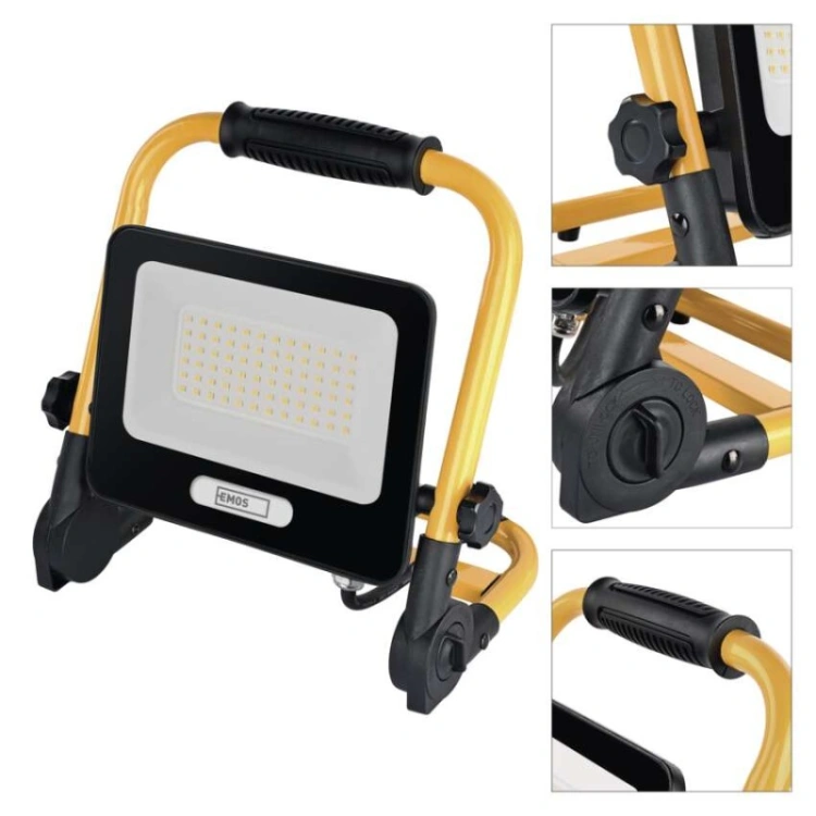 Naświetlacz LED GLARO 50 W, żółto-czarny, IP65, 5000 lm, neutralna biel