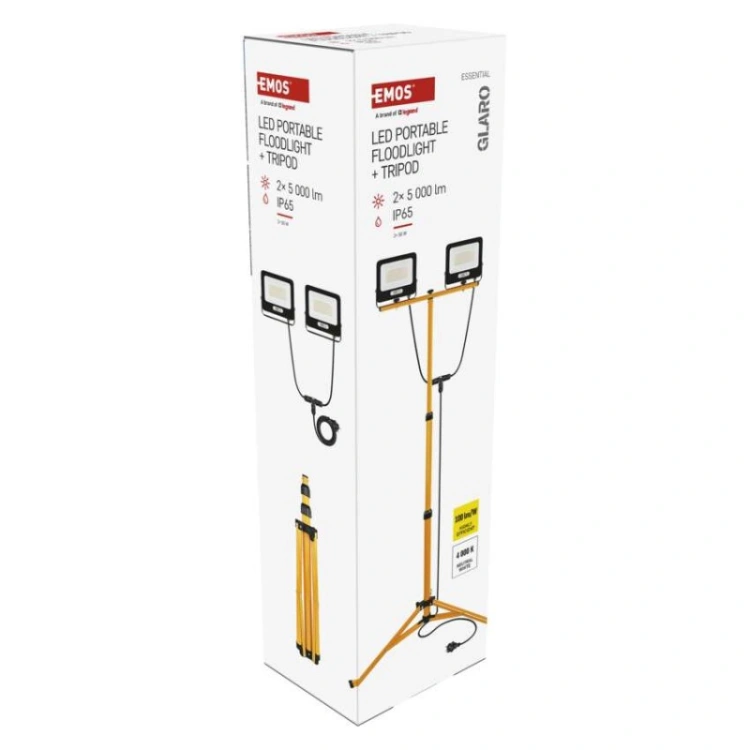 Naświetlacz LED GLARO, 2×50W + statyw, neutralna biel