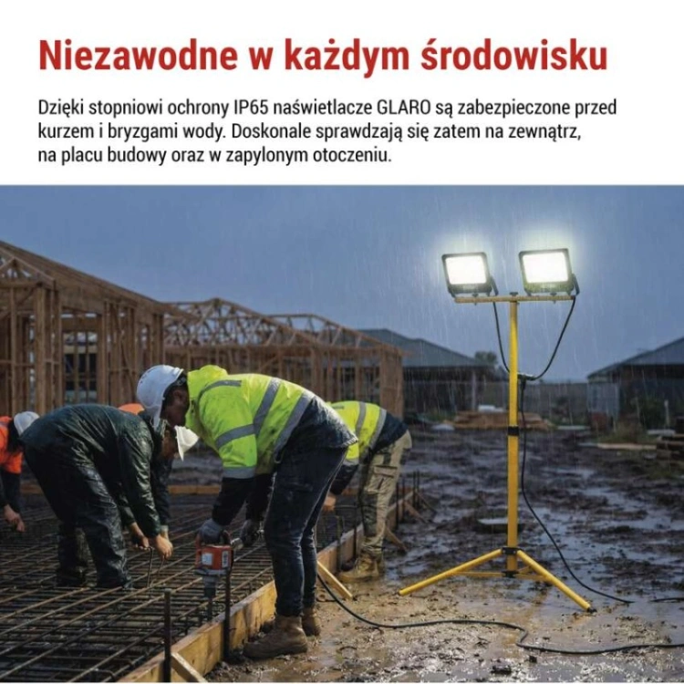 Naświetlacz LED GLARO, 2×50W + statyw, neutralna biel