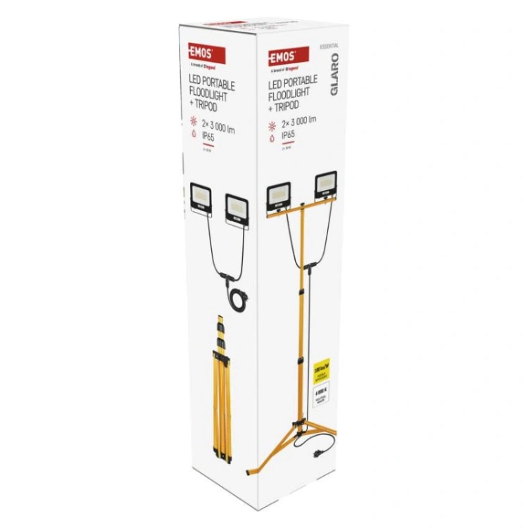 Naświetlacz LED GLARO, 2×30W + statyw, neutralna biel