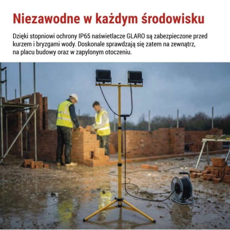 Naświetlacz LED GLARO, 2×30W + statyw, neutralna biel