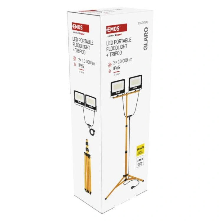 Naświetlacz LED GLARO, 2×100W + statyw, neutralna biel