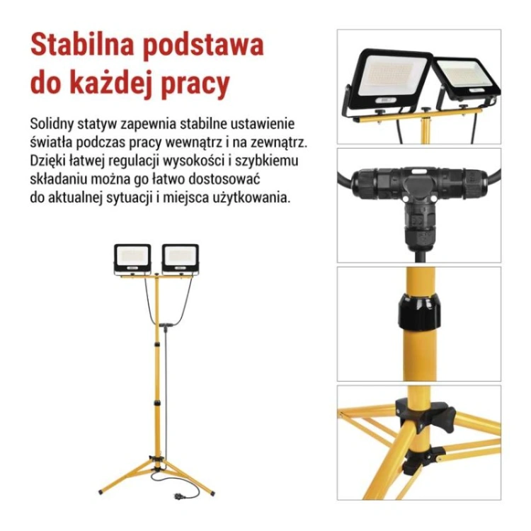 Naświetlacz LED GLARO, 2×100W + statyw, neutralna biel