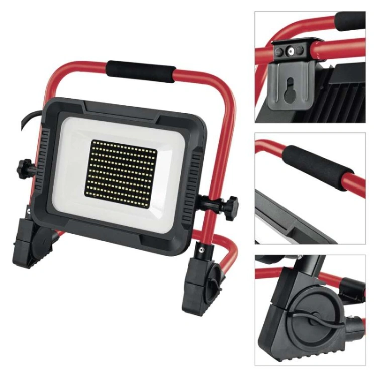 Naświetlacz LED ELION 100W, czerwony-czarny, IP65, 16 000 lm, neutralna biel