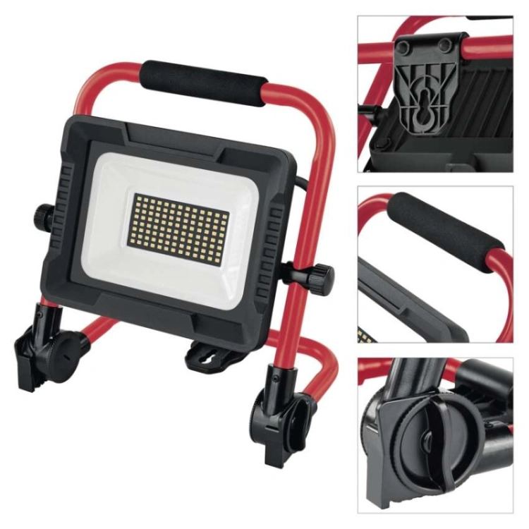 Naświetlacz LED ELION 50W, czerwony-czarny, IP65, 8000 lm, neutralna biel