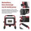 Naświetlacz LED ELION 50W, czerwony-czarny, IP65, 8000 lm, neutralna biel