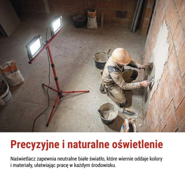 Naświetlacz LED ELION 2×50W + statyw, neutralna biel