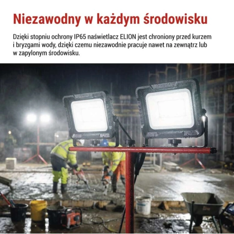 Naświetlacz LED ELION 2×50W + statyw, neutralna biel