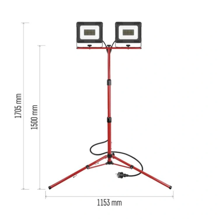 Naświetlacz LED ELION 2×50W + statyw, neutralna biel