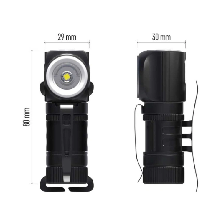 Latarka czołowa LED, 500 lm, Li-Ion 800 mAh ładowalna