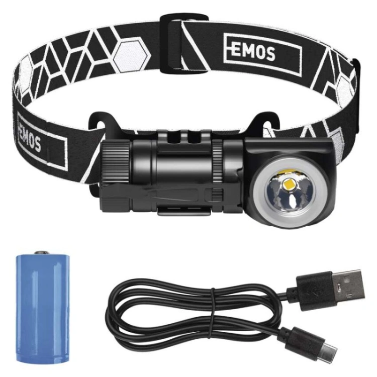Latarka czołowa LED, 500 lm, Li-Ion 800 mAh ładowalna