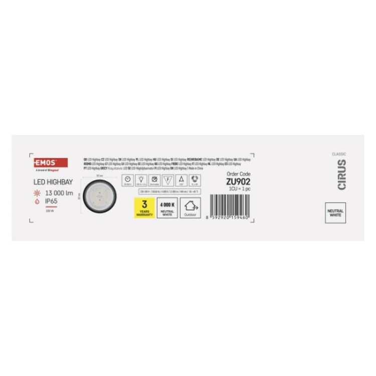 Oprawa przemysłowa LED HIGHBAY CIRUS 100W