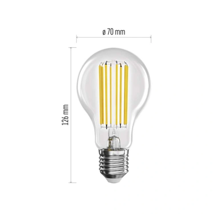 Żarówka LED Filament A70 / E27 / 11.6 W (150 W) / 2 452 lm / ciepła biel / A CLASS