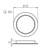Wymiary Kanlux TAVO LED DO 9W CCT Ø120 mm